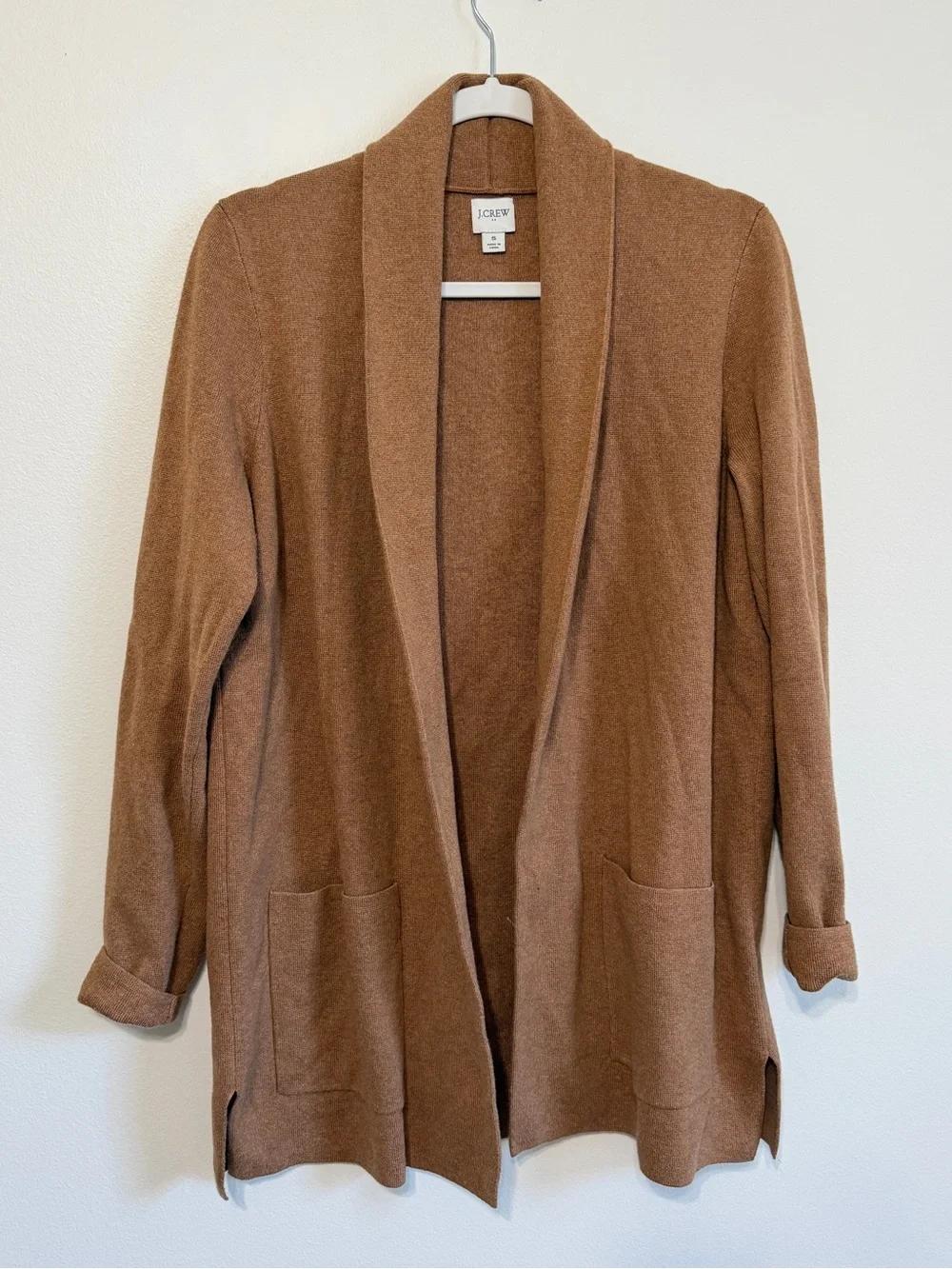 J. Crew Chelsea Blazer Cardigan Size Small Tan Fall winter sweater cotton